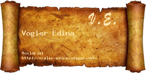 Vogler Edina névjegykártya